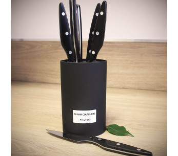 Au Nain Brasserie universalblock med 6 stekknivar med svarta handtag