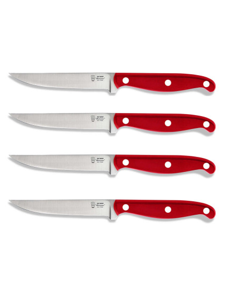 Au Nain Bistronome universalblok med 4 elegante steakknive med røde håndtag