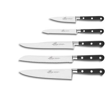 SABATIER Sarlat bloque de nogal lacado negro 5 Ideal 100% cuchillos forjados 2