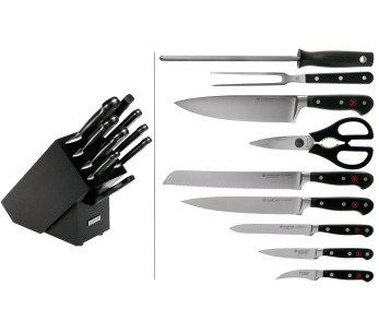 Wusthof Classic bloque negro - 9 piezas forjadas