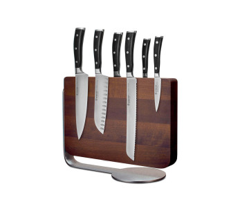 Førsteklasses magnetisk blokk med 6 Wusthof Classic Ikon smidde kniver