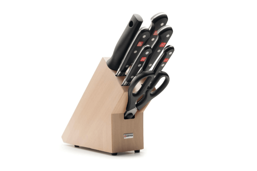 Wusthof Classic 7-piece forged kitchen block - 5 knives + 1 gun and a pair of scissors