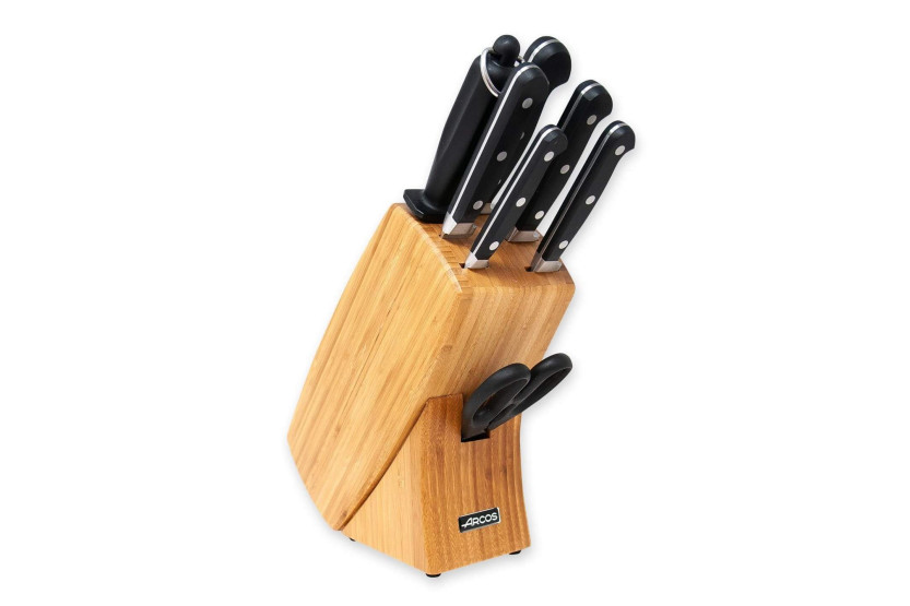 Arcos CLASICA bloque de madera 5 cuchillos forjados + 2 accesorios