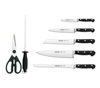 Arcos CLASICA träblock 5 smidda knivar + 2 tillbehör 2