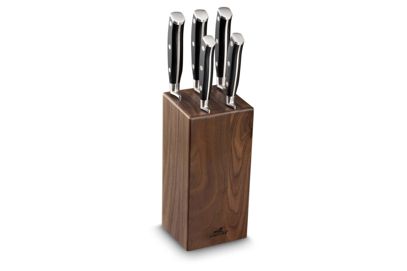 SABATIER International Ysis bloque de nogal 5 cuchillos de cocina