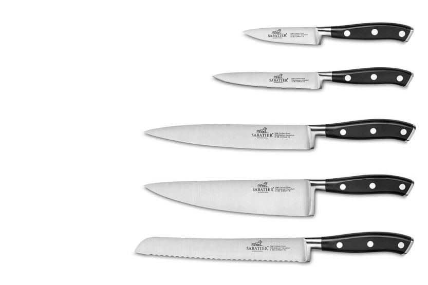 SABATIER International Ysis bloque de nogal 5 cuchillos de cocina