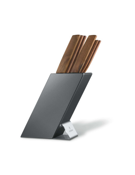 Bloco de 6 facas de cozinha Victorinox Swiss Modern com cabos de nogueira
