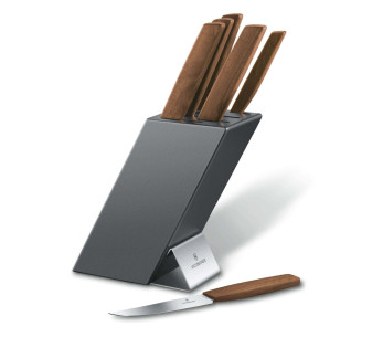 Bloque de 6 cuchillos de cocina Victorinox Swiss Modern con mango de nogal 2
