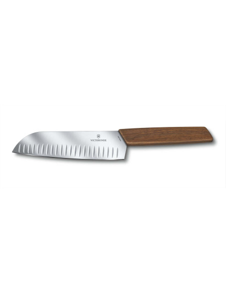 Bloco de 6 facas de cozinha Victorinox Swiss Modern com cabos de nogueira