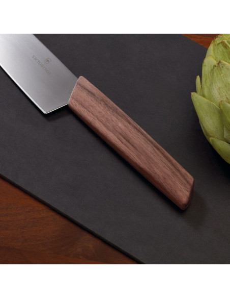 Bloco de 6 facas de cozinha Victorinox Swiss Modern com cabos de nogueira