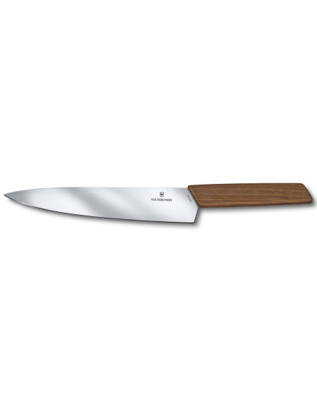 Bloco de 6 facas de cozinha Victorinox Swiss Modern com cabos de nogueira