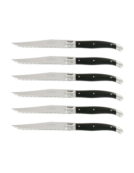 Set van 6 Laguiole messen met microvertanding van André Verdier