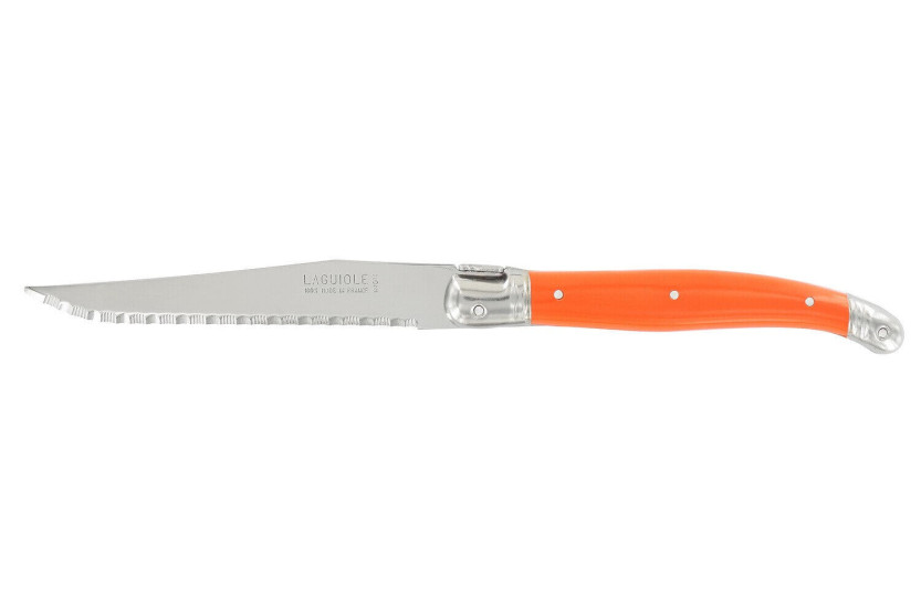 Blok van 6 Laguiole microvertande steakmessen van André Verdier Spring multicoloured