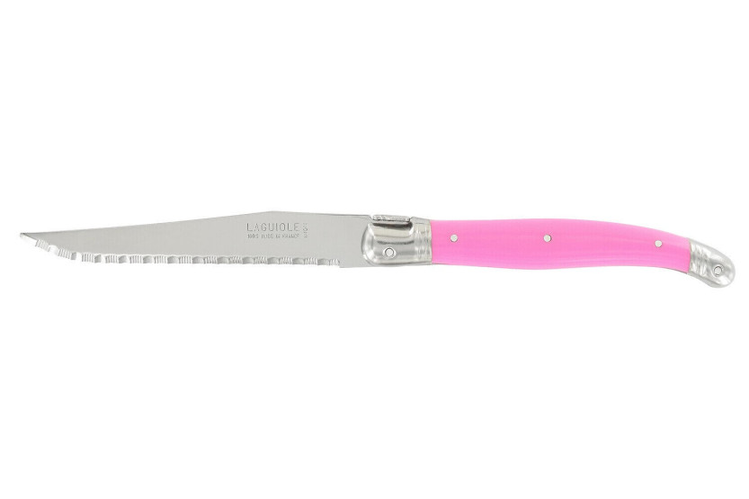 Blok van 6 Laguiole microvertande steakmessen van André Verdier Spring multicoloured