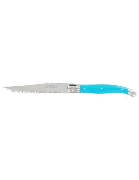 Blok med 6 Laguiole steakknive med mikrotandsnit af André Verdier Spring multicoloured
