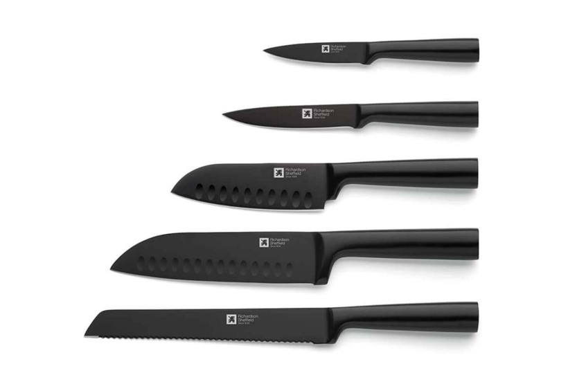 Magnetic bamboo block + 5 Richardson Sheffield Nox knives