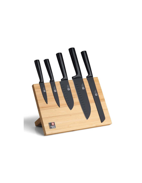 Magnetic bamboo block + 5 Richardson Sheffield Nox knives