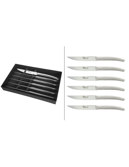 Conjunto de 6 facas de mesa forjadas numa só peça Le Thiers Goyon-Chazeau