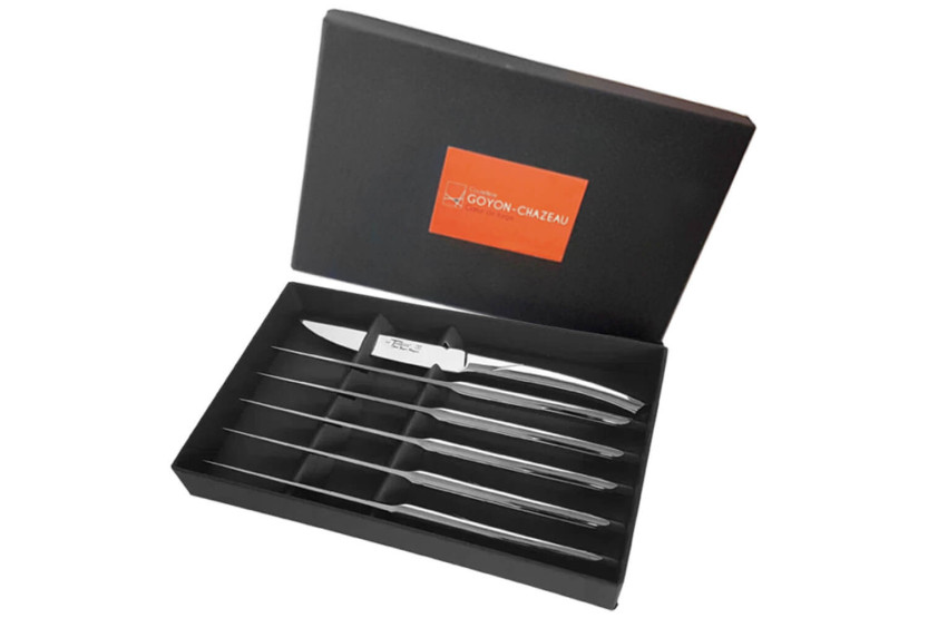 Set in scatola di 6 coltelli da tavola Le Thiers Goyon-Chazeau forgiati in un unico pezzo