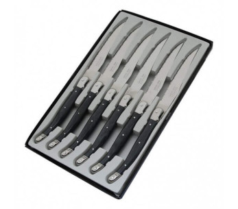 Set van 6 Laguiole Postiche tafelmessen Grijs