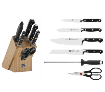 Bloco de facas de bambu Zwilling Professionnal S de 7 peças com lâminas forjadas