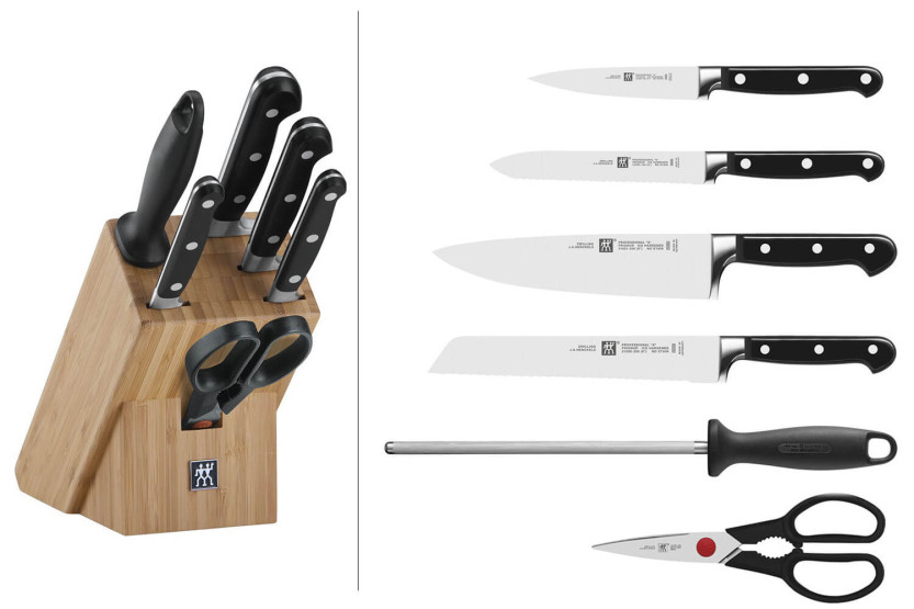 Zwilling Professionnal S 7-osainen bambuveitsilohko, jossa on taotut terät