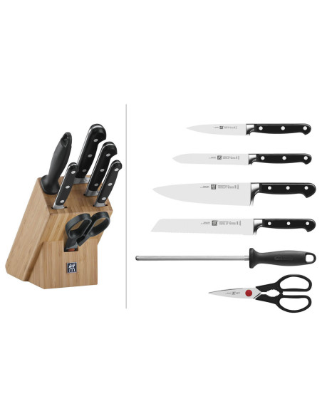 Bloco de facas de bambu Zwilling Professionnal S de 7 peças com lâminas forjadas