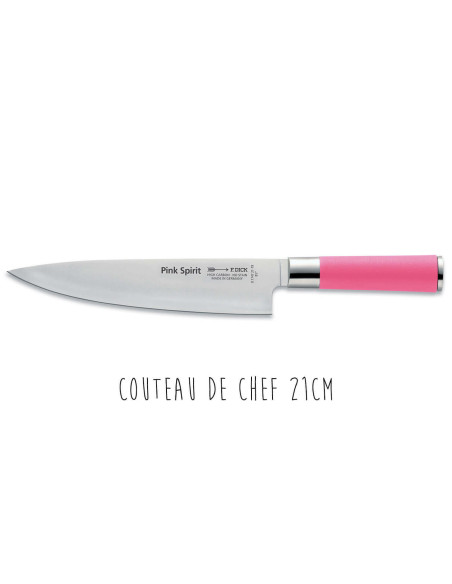 Blocco acrilico di 4 coltelli in acciaio inox Dick Pink Spirit manico rosa