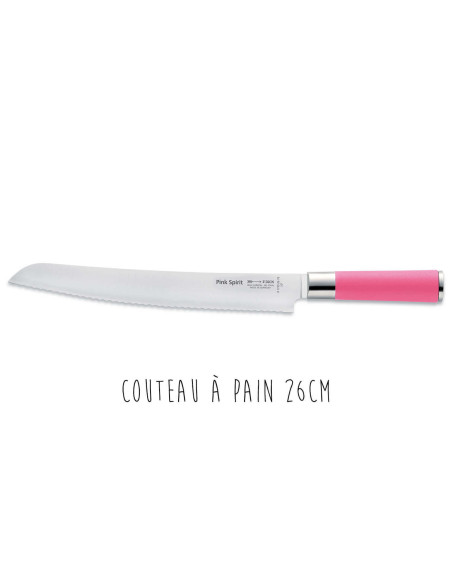 Acrylblok van 4 Dick Pink Spirit roestvrijstalen messen roze handvat