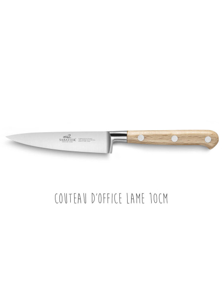 Sabatier beechwood block with 5 Brocéliande forged knives beechwood handle