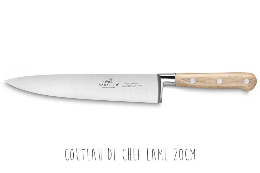 Blocco in faggio Sabatier con 5 coltelli forgiati Brocéliande con manico in faggio