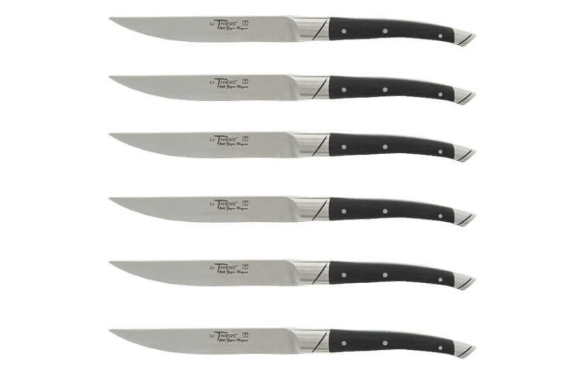 Conjunto de 6 facas de mesa Avantage Le Thiers Goyon-Chazeau com cabos em ébano
