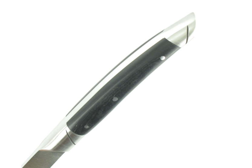 Schachtel mit 6 Avantage Le Thiers Goyon-Chazeau Tafelmessern mit Ebenholzgriffen