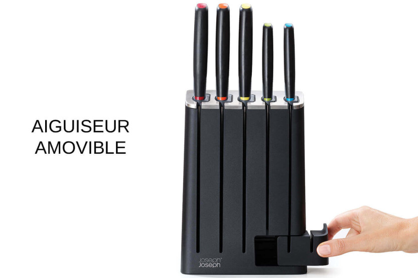 Bloque de 5 cuchillos Joseph Joseph Elevate con afilador extraíble