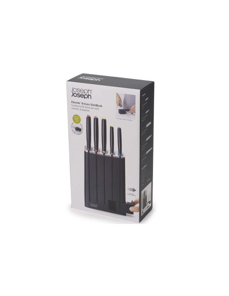 Block of 5 Joseph Joseph Elevate knives with removable sharpener
