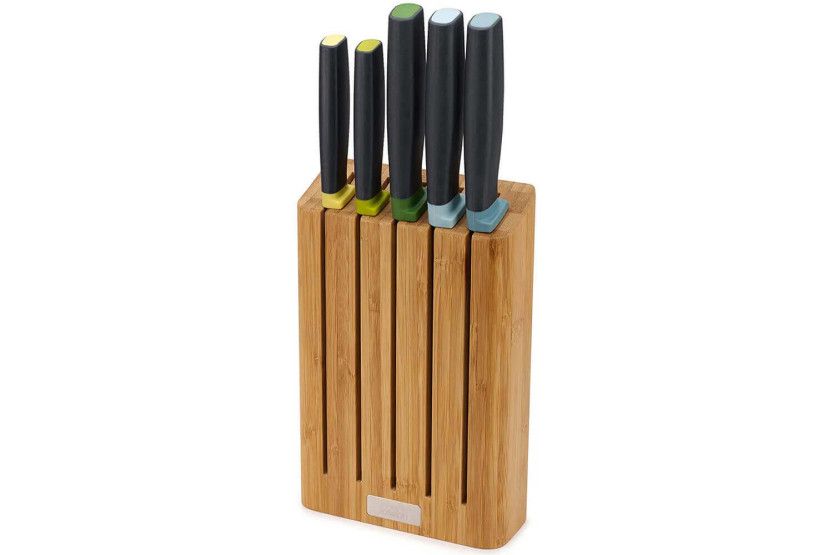 Bamboe blok van 5 Joseph Joseph Elevate messen met magnetische inkepingen
