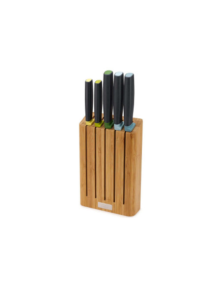 Joseph Joseph Elevate bamboo block of 5 knives with magnetic notches