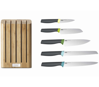 Bloco de 5 facas Joseph Joseph Elevate em bambu com entalhes magnéticos 2