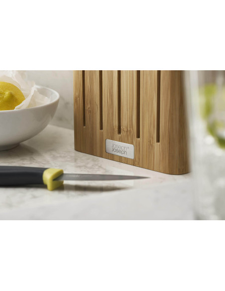 Bloco de 5 facas Joseph Joseph Elevate em bambu com entalhes magnéticos