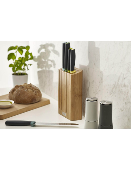 Blocco di 5 coltelli Joseph Joseph Elevate in bambù con tacche magnetiche