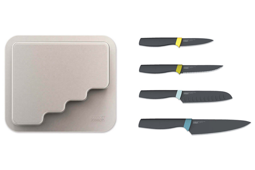 Joseph Joseph Elevate Messerset mit 4 Messern und Aufbewahrungsbox für den Schrank