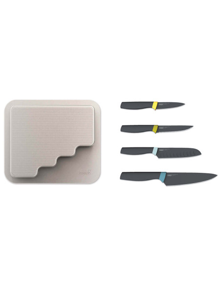Set van 4 Joseph Joseph Elevate messen met opbergkoffer voor in de kast
