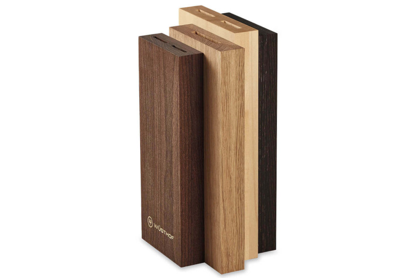 2 Wüsthof Crafter design forged knife block in oak, maple and beech