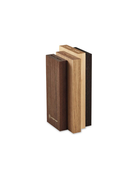 Bloque de cuchillos forjados de 2 piezas Wüsthof Crafter design en roble, arce y haya