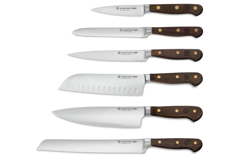 Blok med 6 Wüsthof Crafter smedede knive