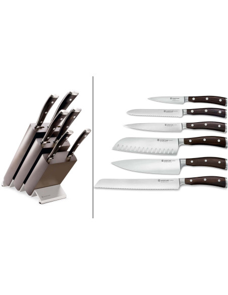 Wüsthof Ikon knivblokk i ask - 6 smidde kniver