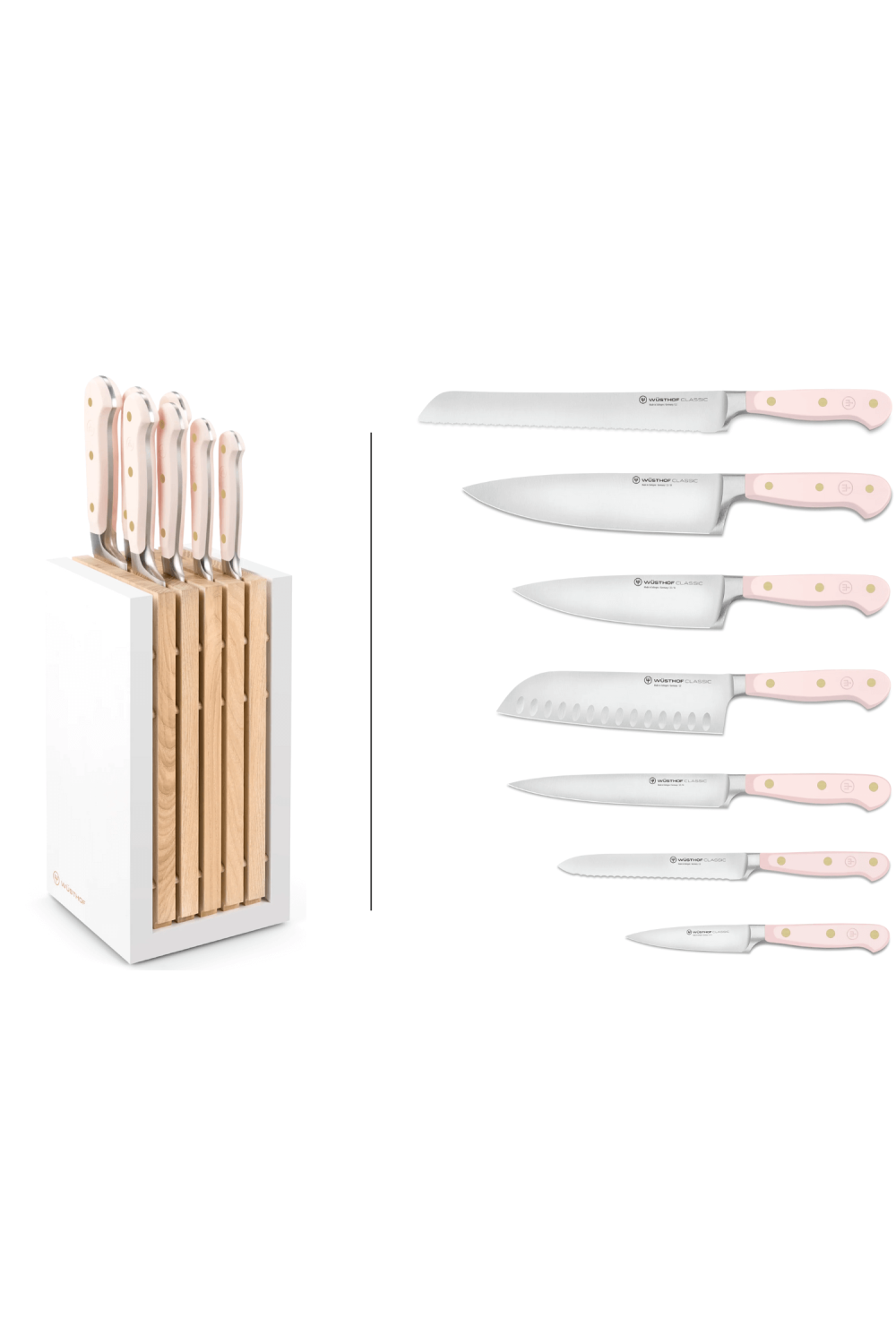 Pink Forgery Knife Block of 7 Wusthof Classic Colour Pink Himalayan Salt forged knives