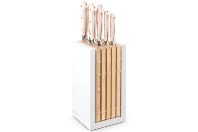 Blokk med 7 smidde Wusthof Classic Colour Pink Himalayan Salt-kniver