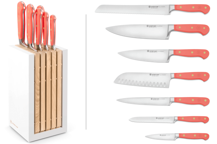 Bloque de 7 cuchillos forjados Wusthof Classic Colour Coral Peach