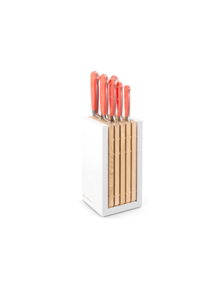 Block med 7 smidda knivar Wusthof Classic Colour Coral Peach
